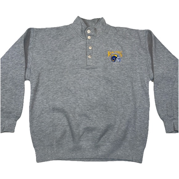 RARE Vintage Lee Sport St. Louis Rams 4 Button Pullover Sweater Adult Medium